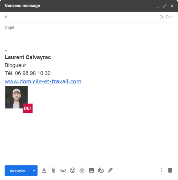Exemple de signature Gmail avec logo