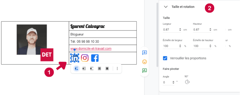 Modifier la taille des images dans la signature Gmail